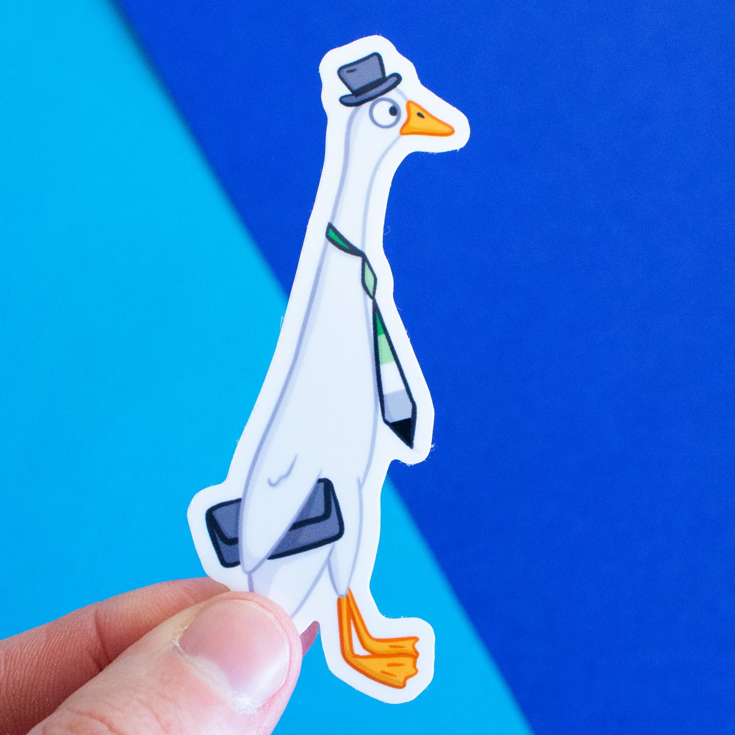 Laufgans mit Pride-Krawatte Sticker