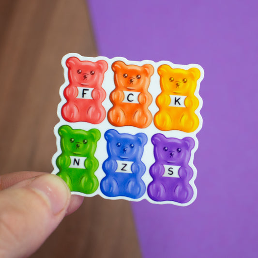 Gummibärchen gegen Rechts Regenbogenfarben Sticker