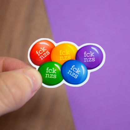 9er Set Süßigkeiten gegen Rechts Sticker