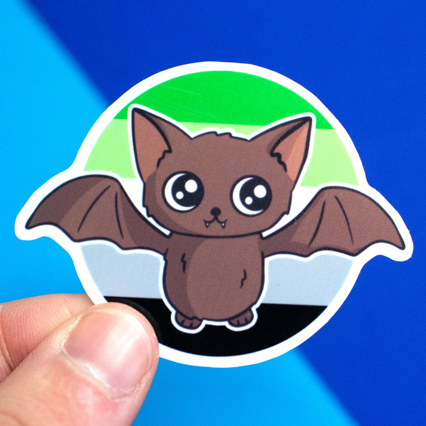 Fledermaus mit runder Pride-Flagge Sticker