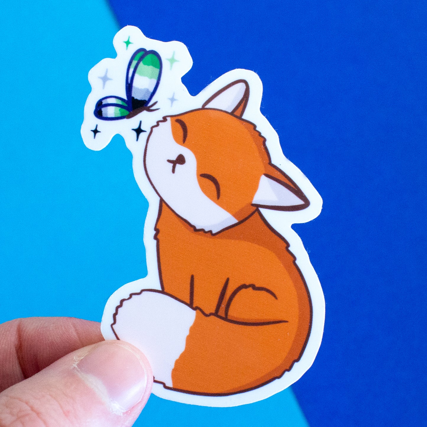 Fuchs mit Schmetterling mit Pride-Flügeln Sticker
