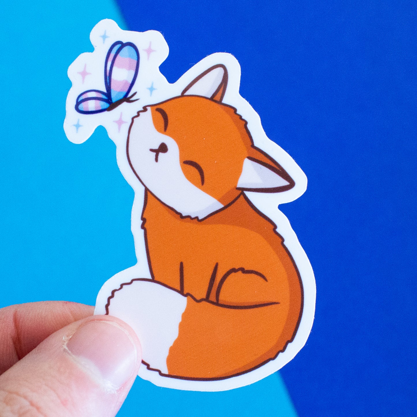 Fuchs mit Schmetterling mit Pride-Flügeln Sticker