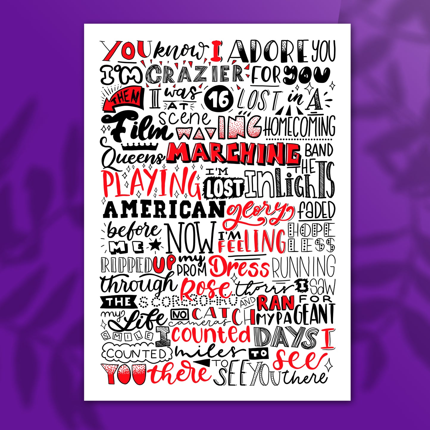 Miss Americana & The Heartbreak Prince Lyrics Poster